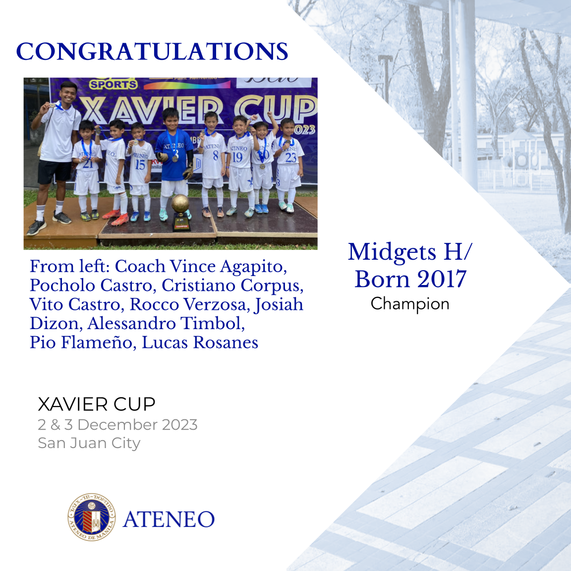 Midgets H/ Born-2017 team: Xavier Cup champion