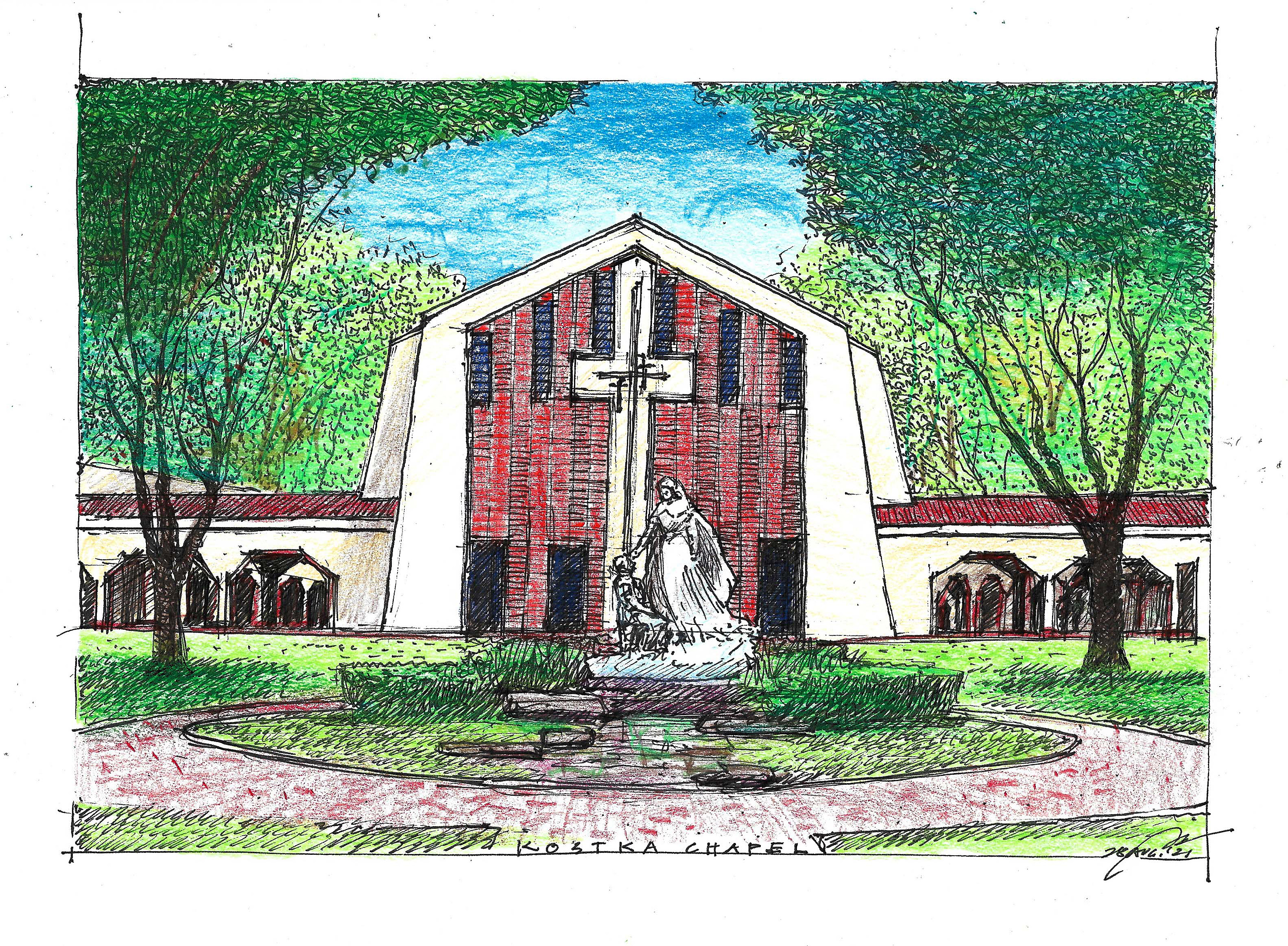 High School Chapel (Illustration by Paulo Alcazaren)