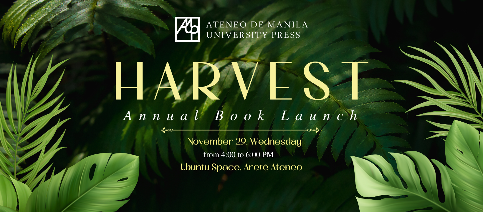 Poster for the 2023 Ateneo Press Harvest 