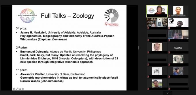 Screenshot from the 2021 Young Systematists' Forum 