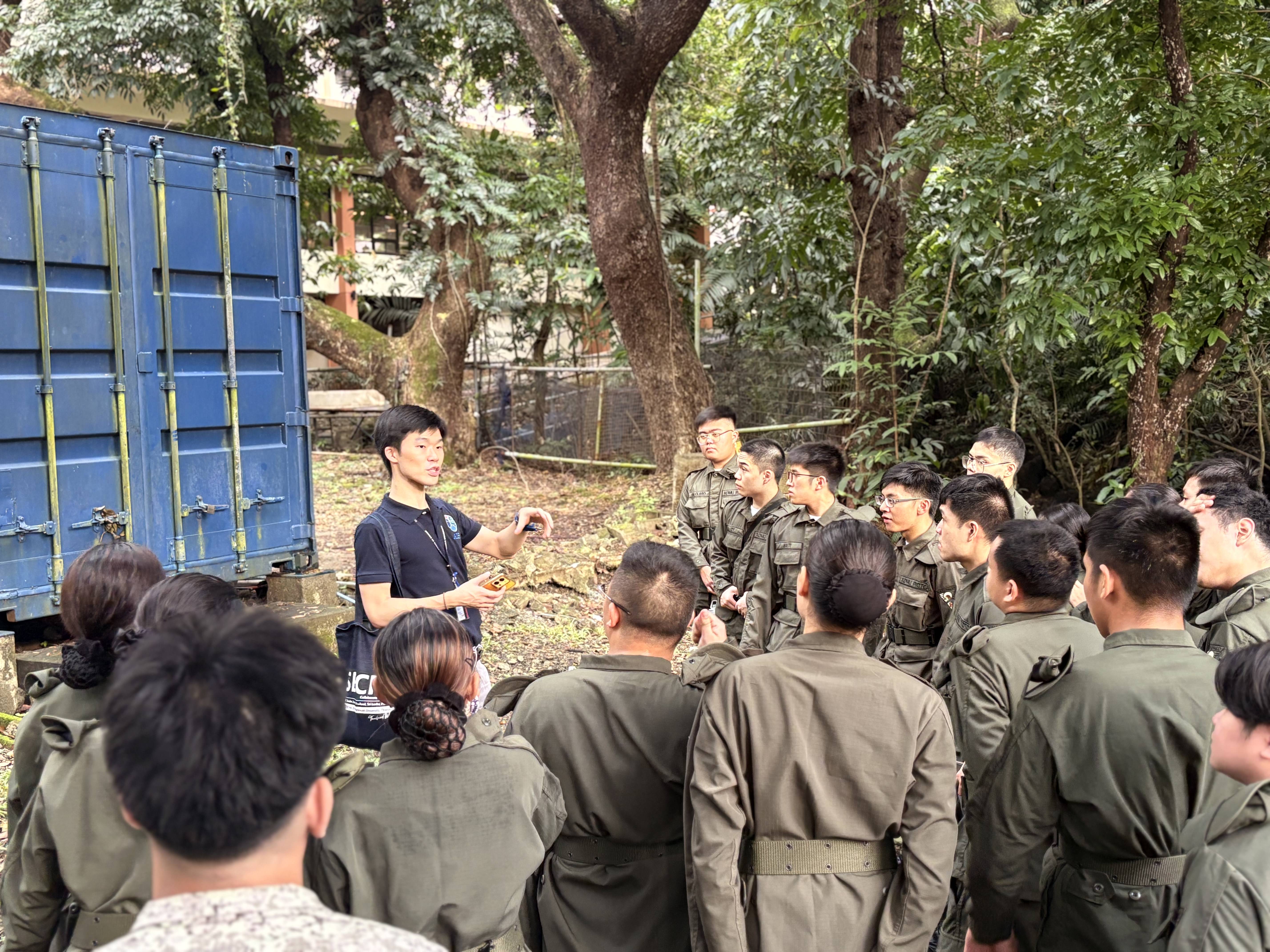 Orientation at one of the University's emergency stockpiles. Photo by AIS.
