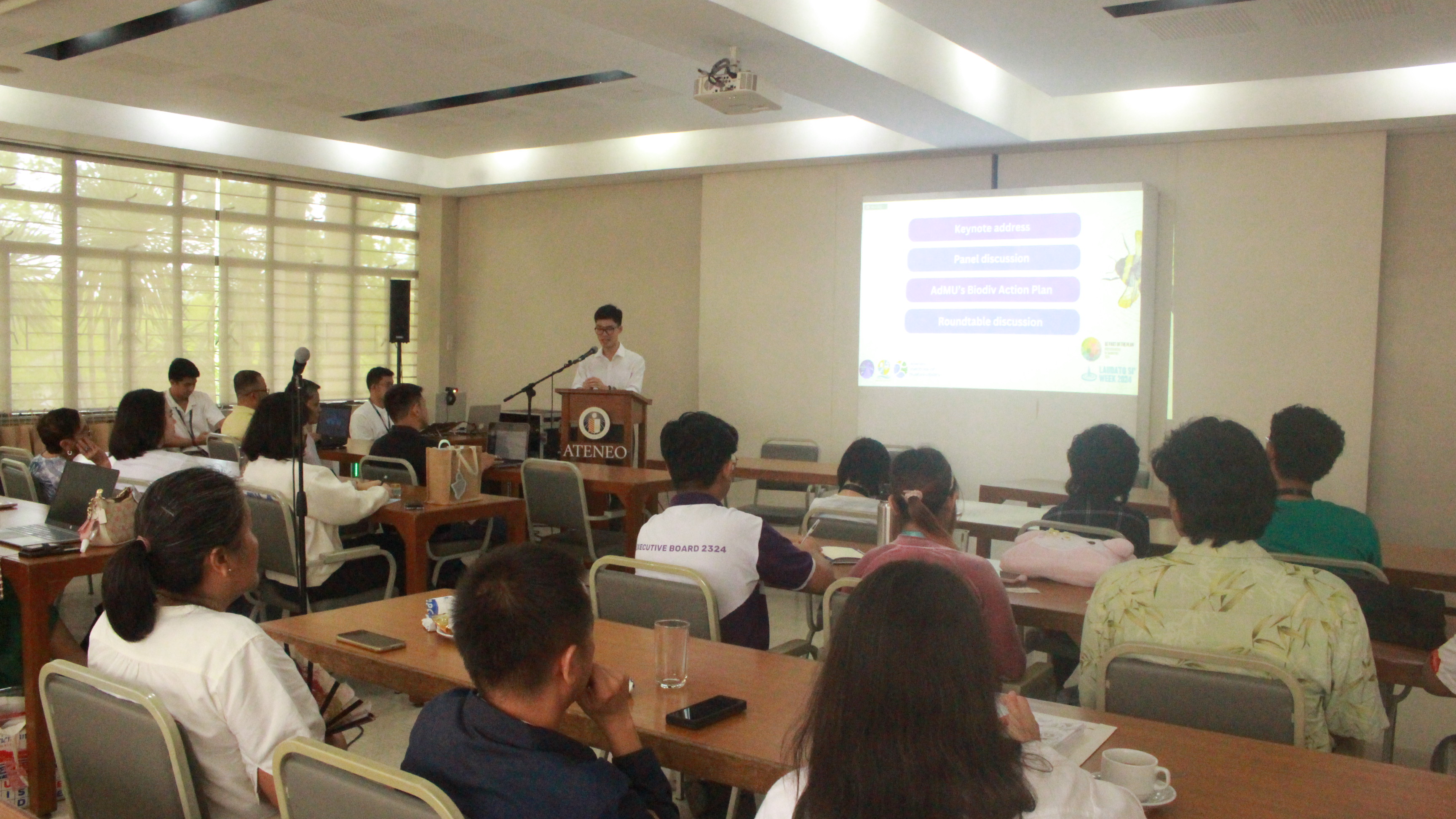 Mr. Daniel C. Ratilla, Program Officer for Climate and Disaster Resilience at the Ateneo Institute of Sustainability, served as moderator for the event. Photo by Emirozz Labaria.