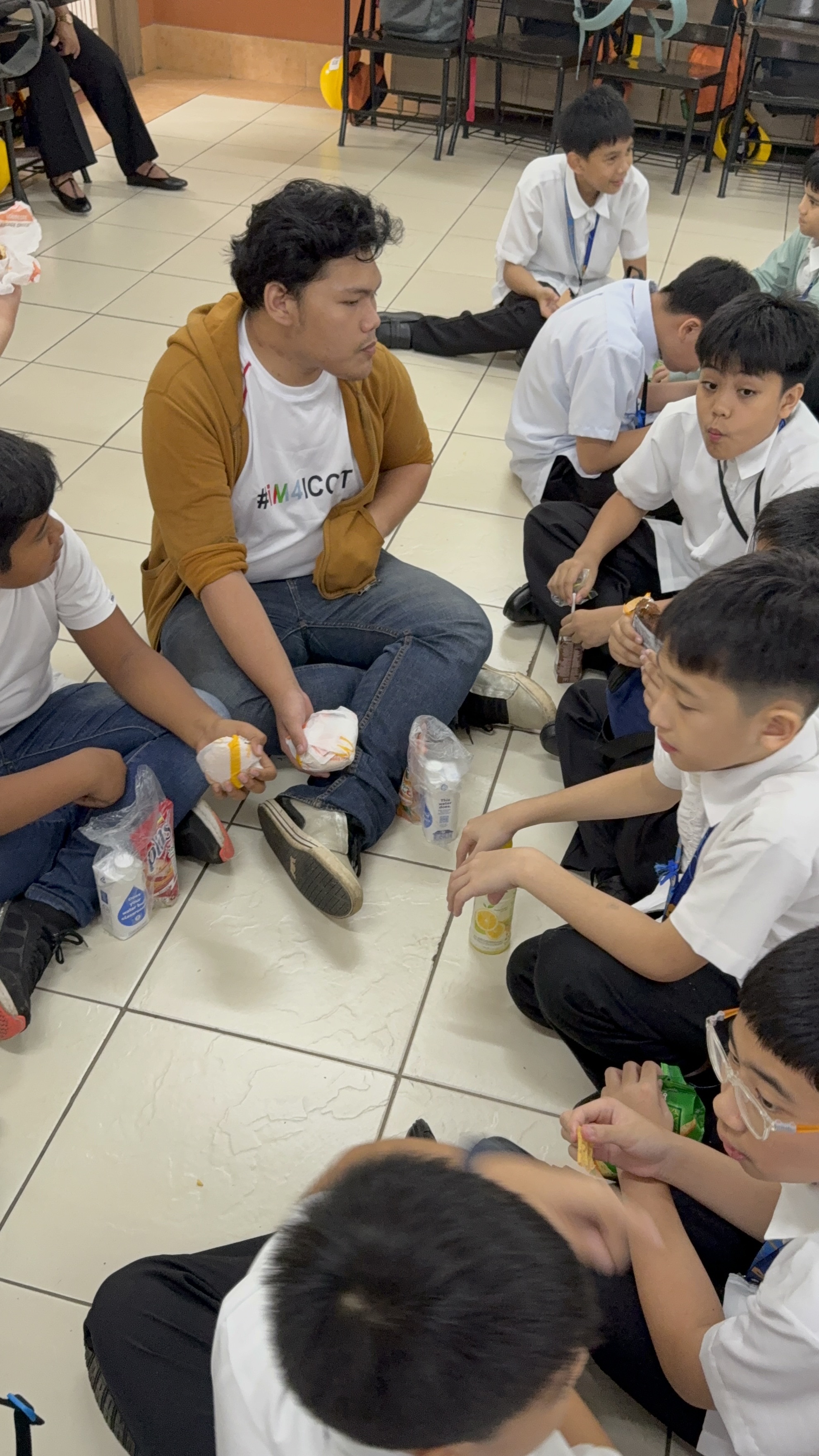 Sharing food and stories during snack time