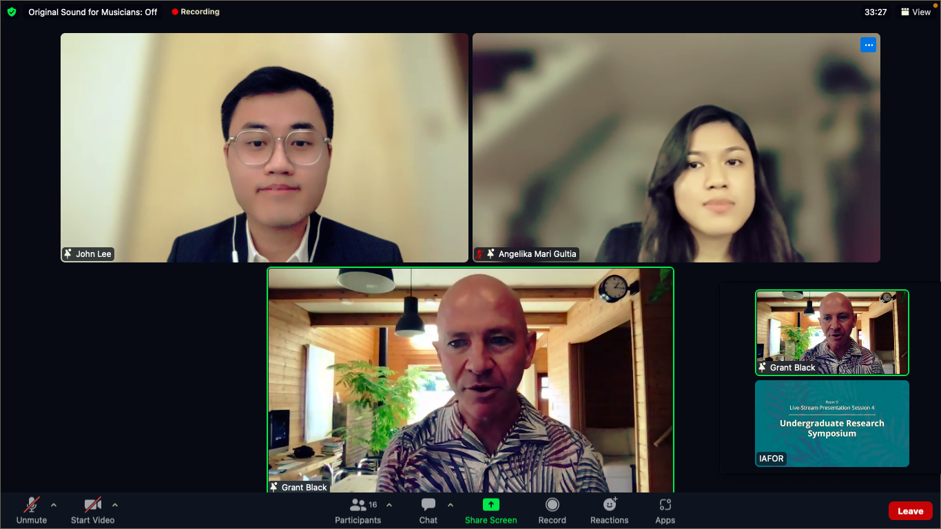 Lee and Gultia &nbsp;join panelists from the International Academic Forum after doing their poster presentation.
