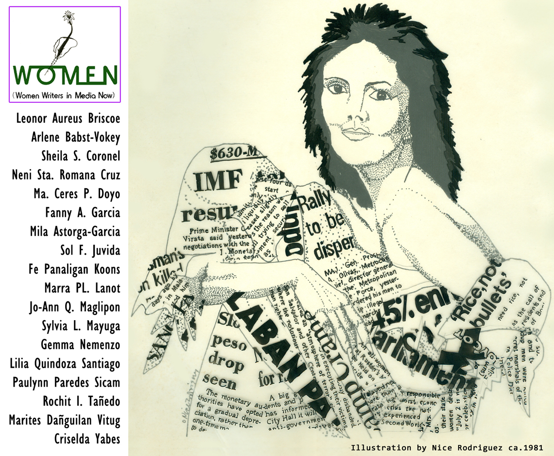 Poster for the 2013 Awardees: Women Writers in Media Now 