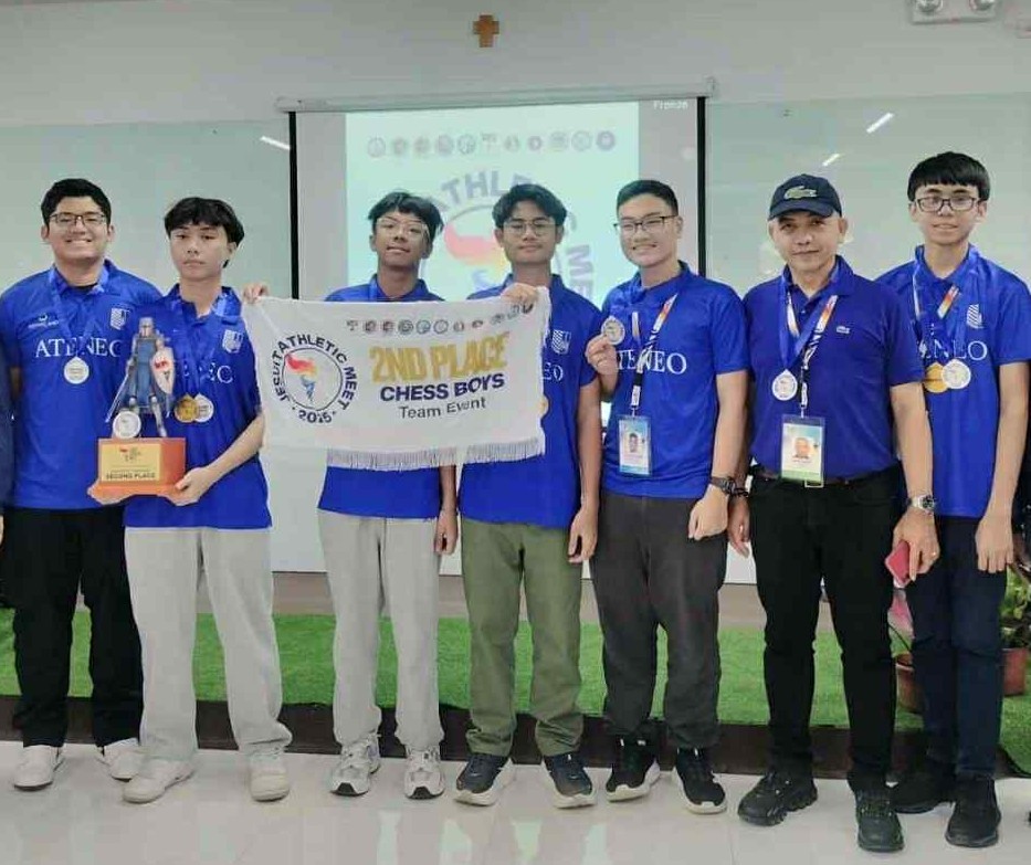 (L-R) Adrian Antonio, Aidan Mejia, Pio Caro, Arjay Co, Elliot Peralta, Coach Ildefonso Datu, Thad Manuel 