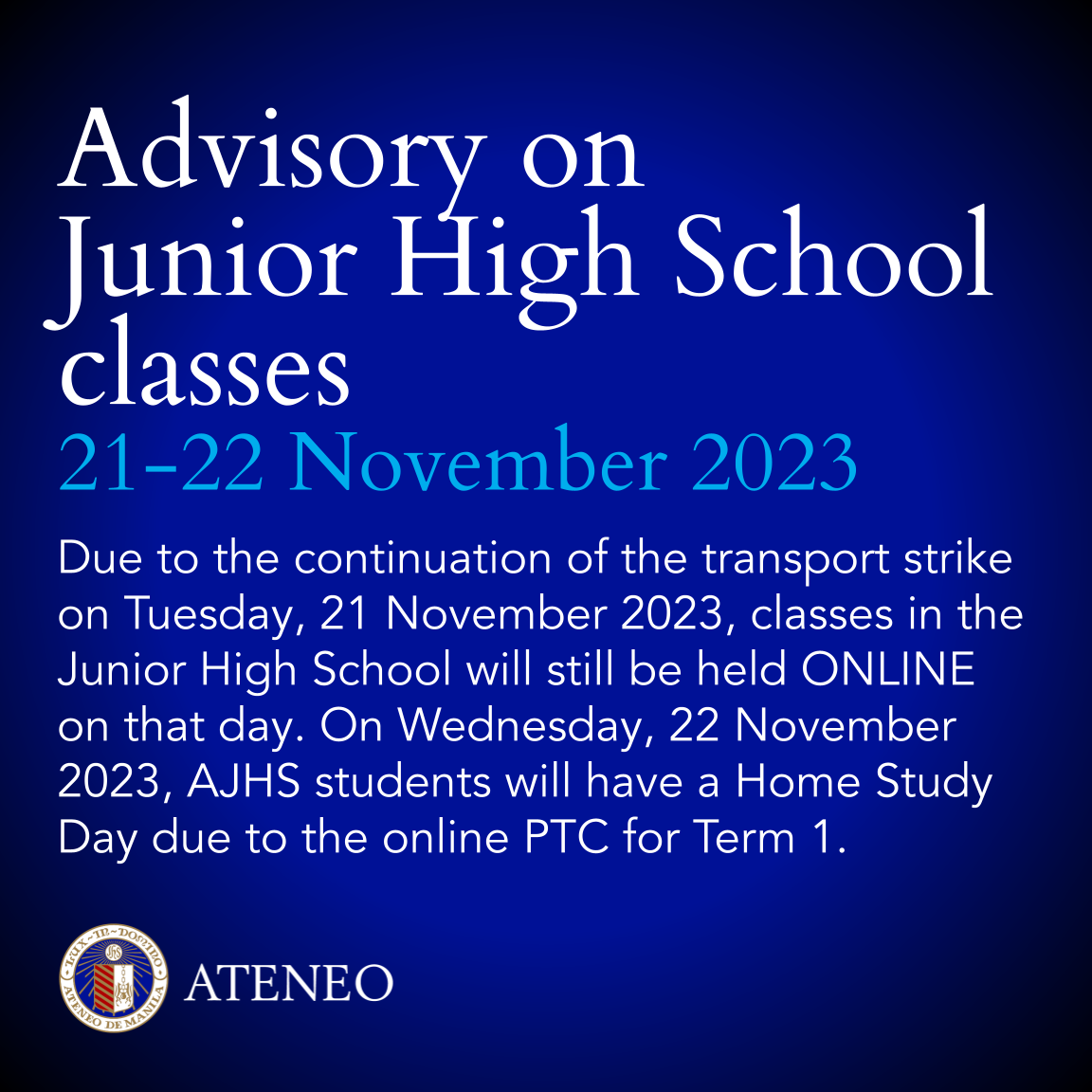 AJHS classes 21-22 November 2023 