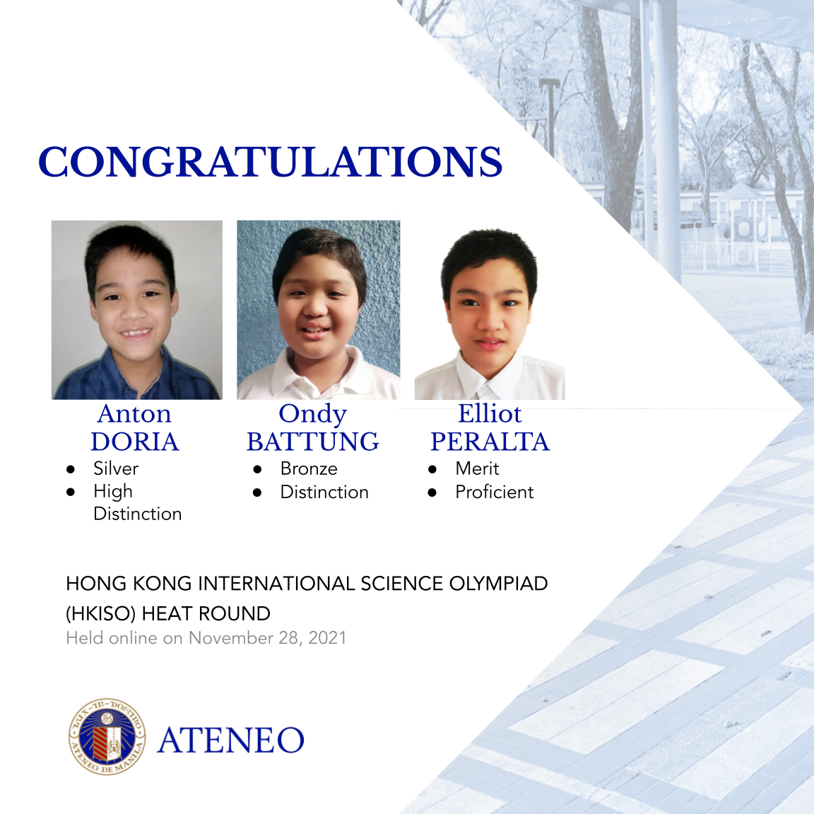 (L-R) HKISO awardees Anton Doria, Ondy Battung, Elliot Peralta