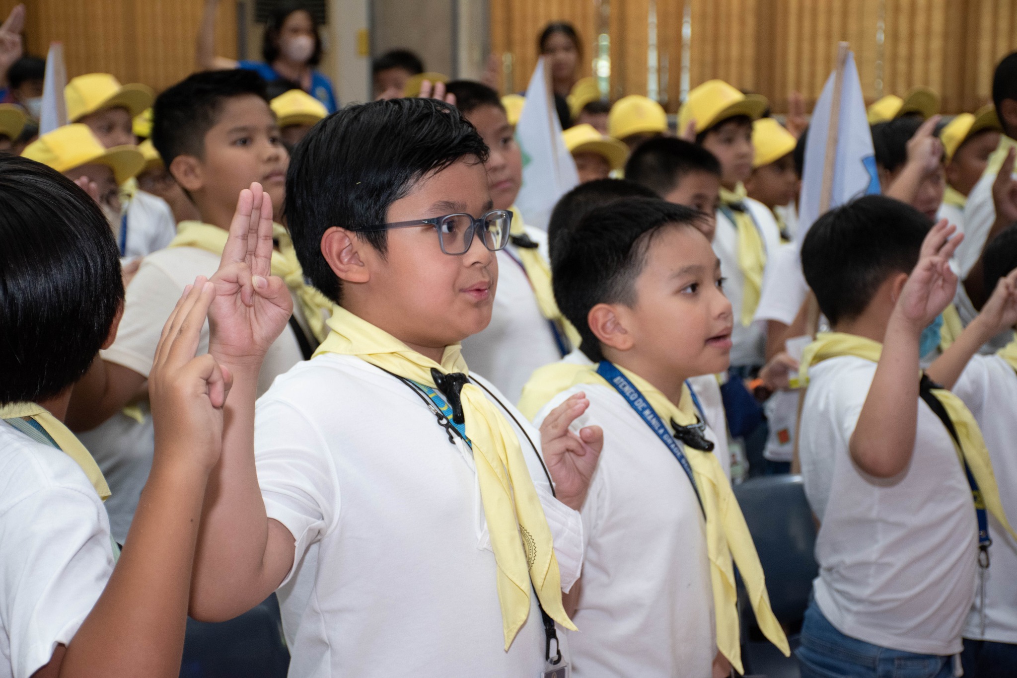 KAB Scouts stand tall while reciting the Scout Oath and Law