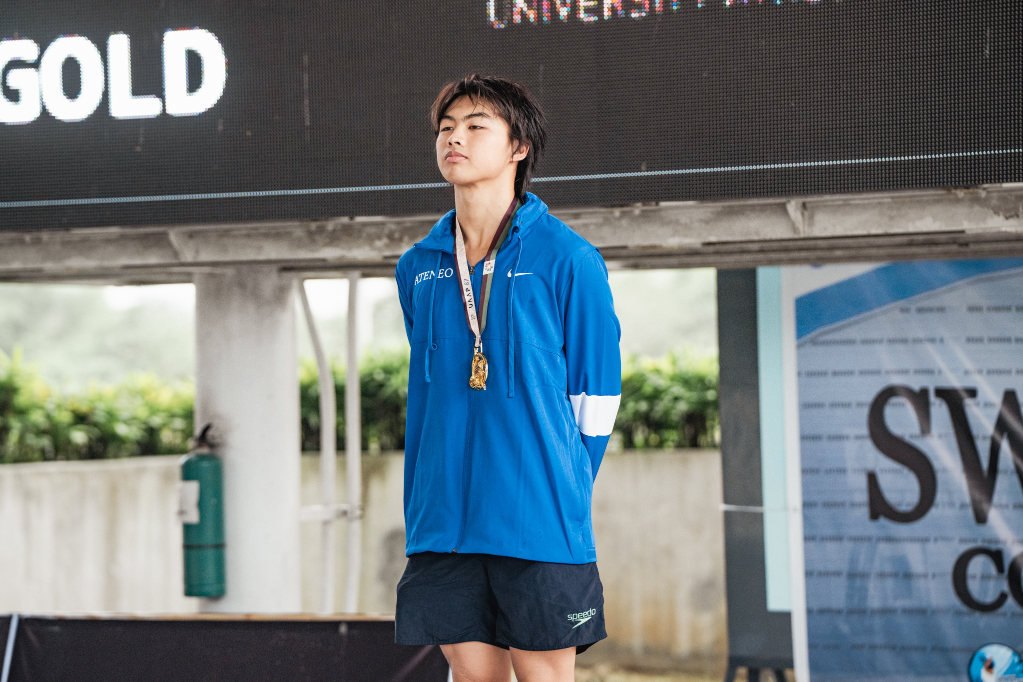 Miguel Martinez won two golds in the UAAP Season 87 Swimming Championships 