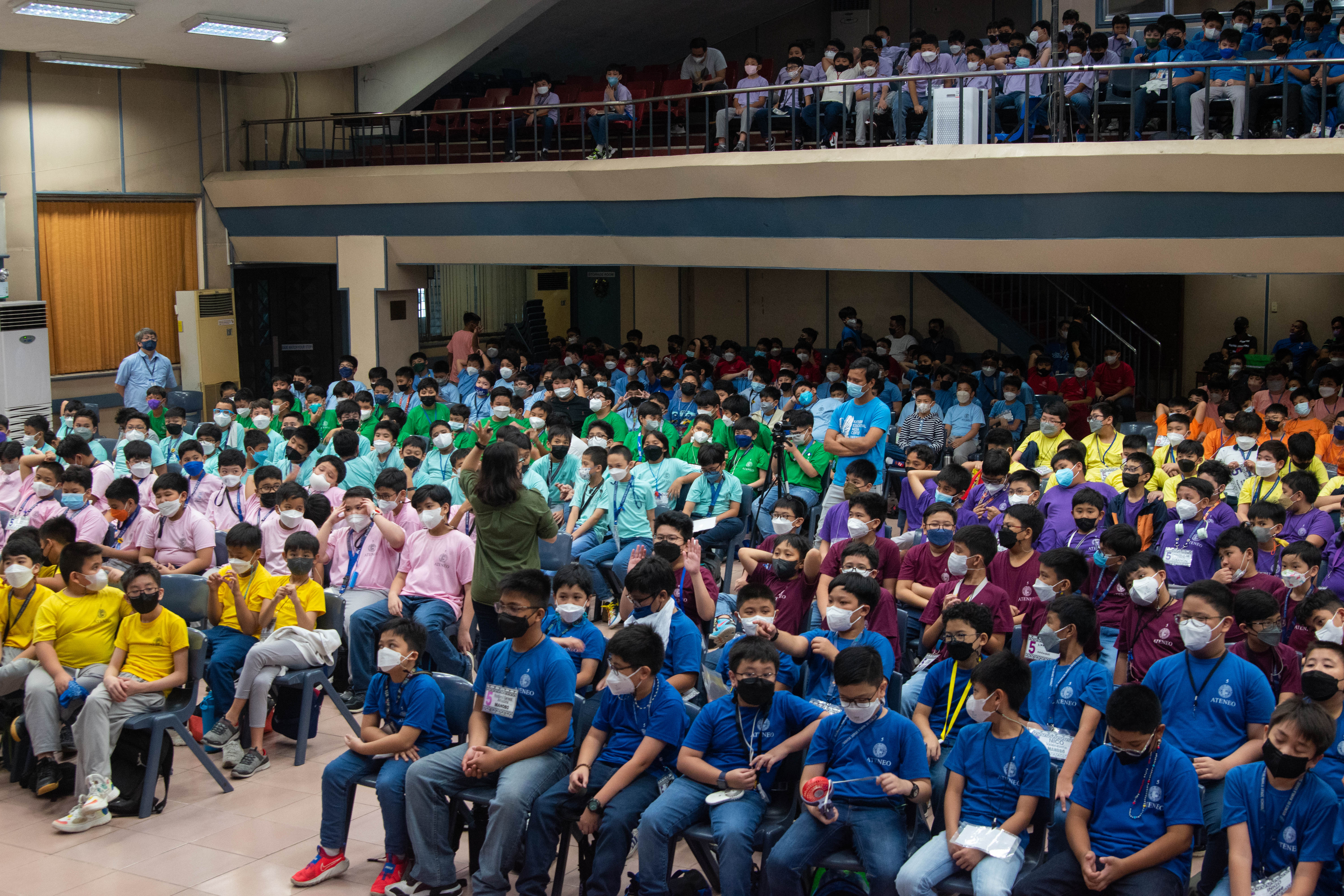 Ms. Favis with the attentive Grade 5 boys 