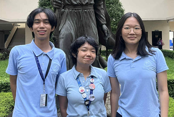 From left: National Semifinalists (from left) Josh Ong Ante, Charlie Carino, and Dior Gothong of ADMU SHS B