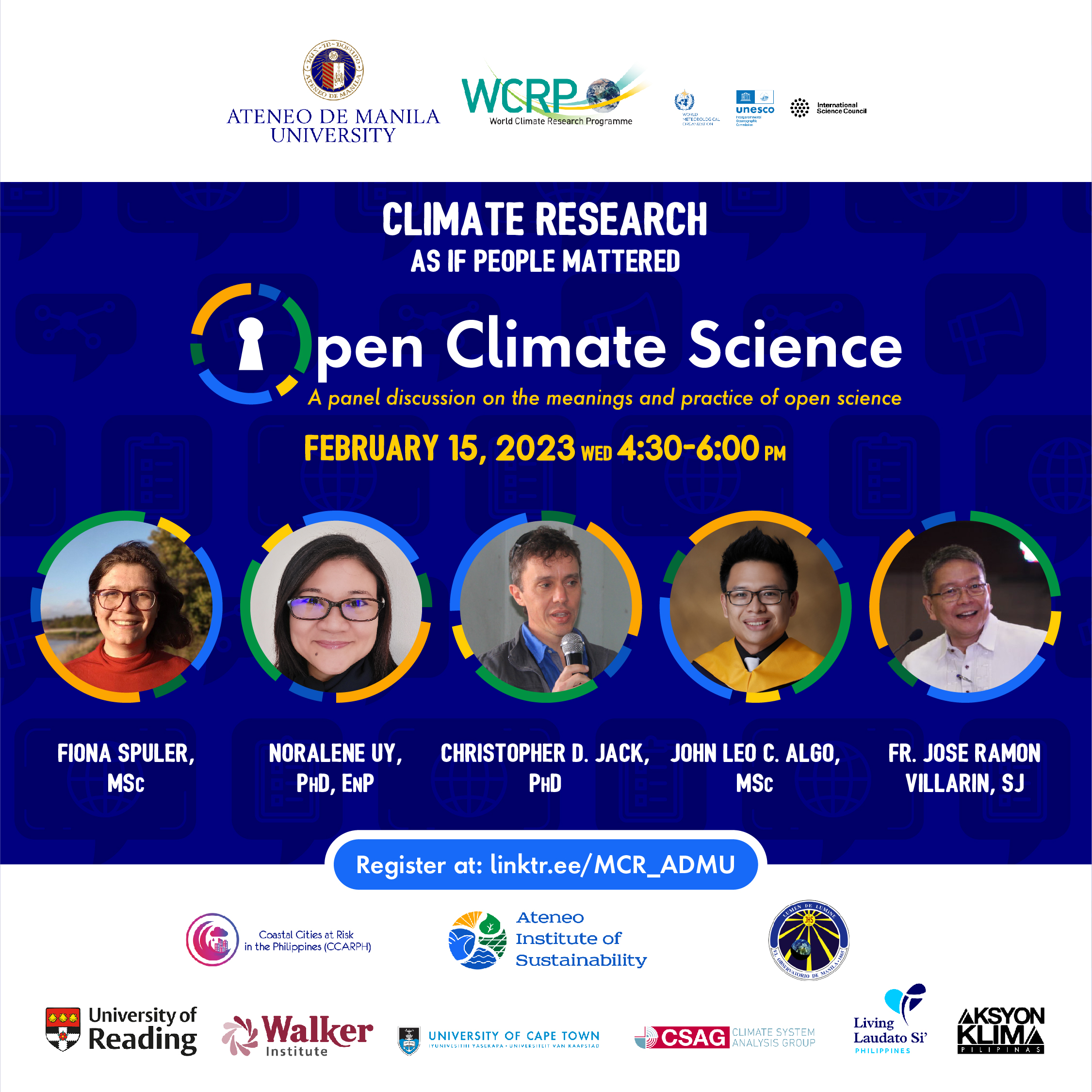 Panel members of the Open Climate Science webinar