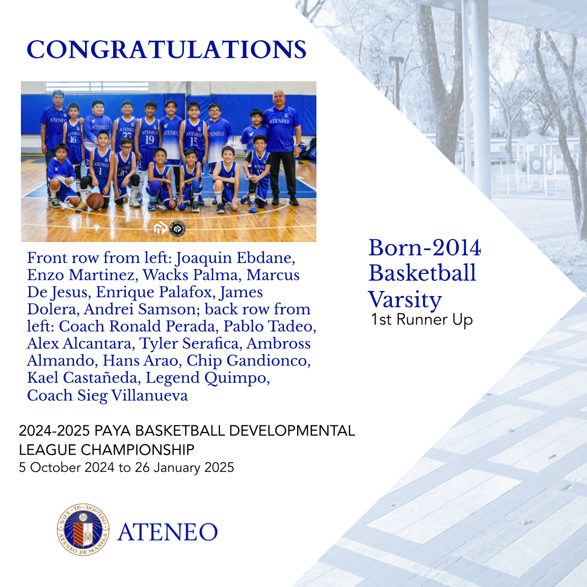 AGS Born-204 basketball varsity PAYA DL