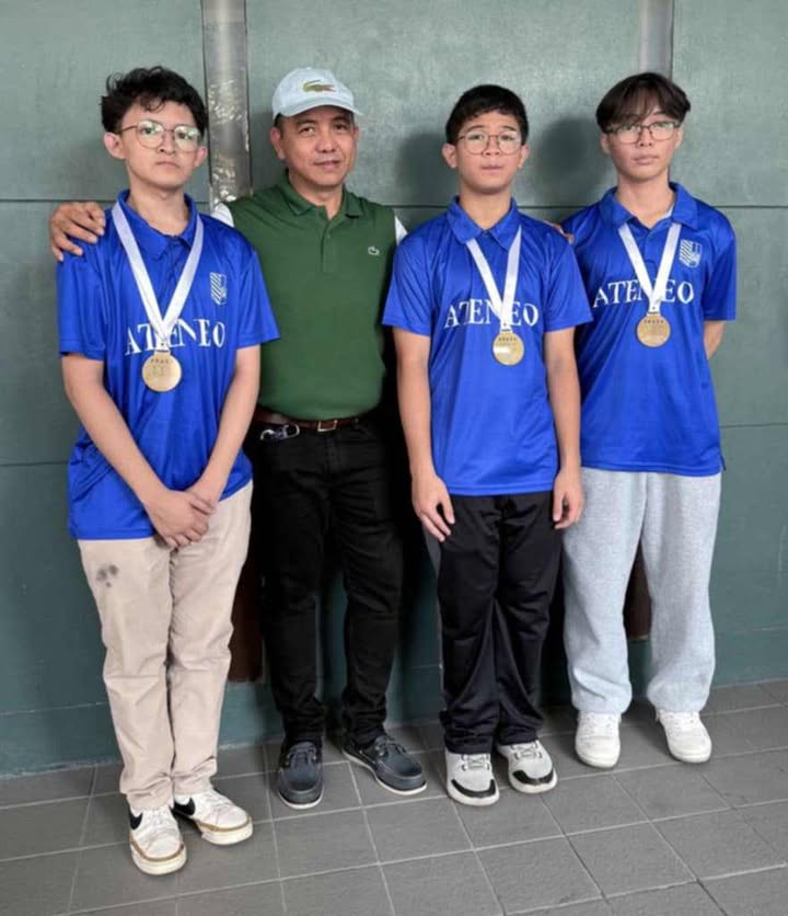 (L-R) Yash Cayabyab, Coach Ildefonso Datu, Marcus Dizon, Aidan Mejia 