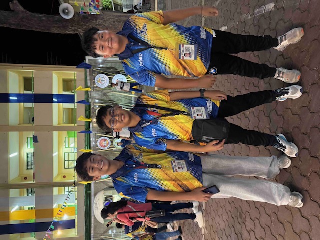 Blue Eagles (from left) Sancho Bautista, Ryan Moti, and Miguel Tagarda will play for the NCR Elementary School Football Team at Palarong Pambansa 2025 