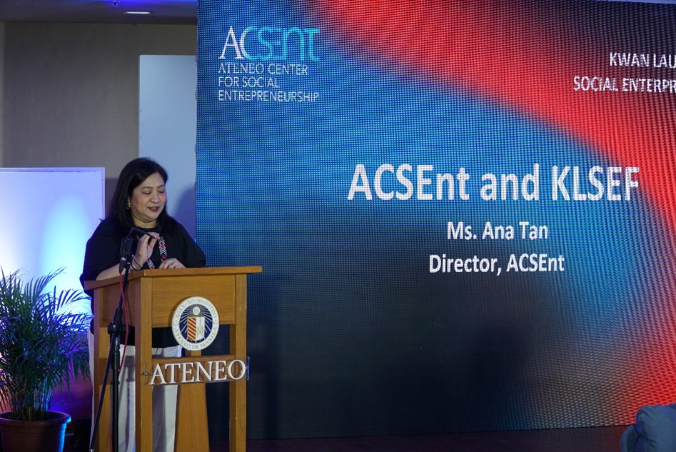 Ms. Ana Tan, Director of ACSEnt talking about ACSEnt and KLSEF