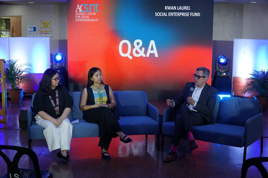 Q&A portion of the event with Ms. Ana Tan, Ms. Janine Chiong and Dean Roberto Galang as panelists