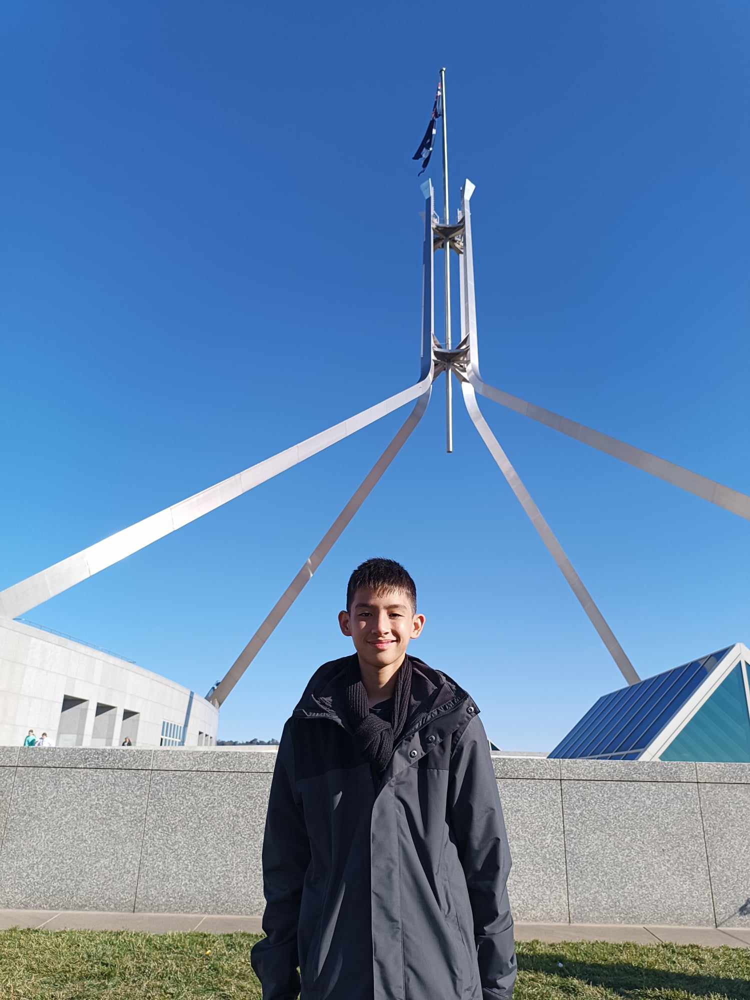 The author, Rafa Alfonso, at the Parliament House in Canberra