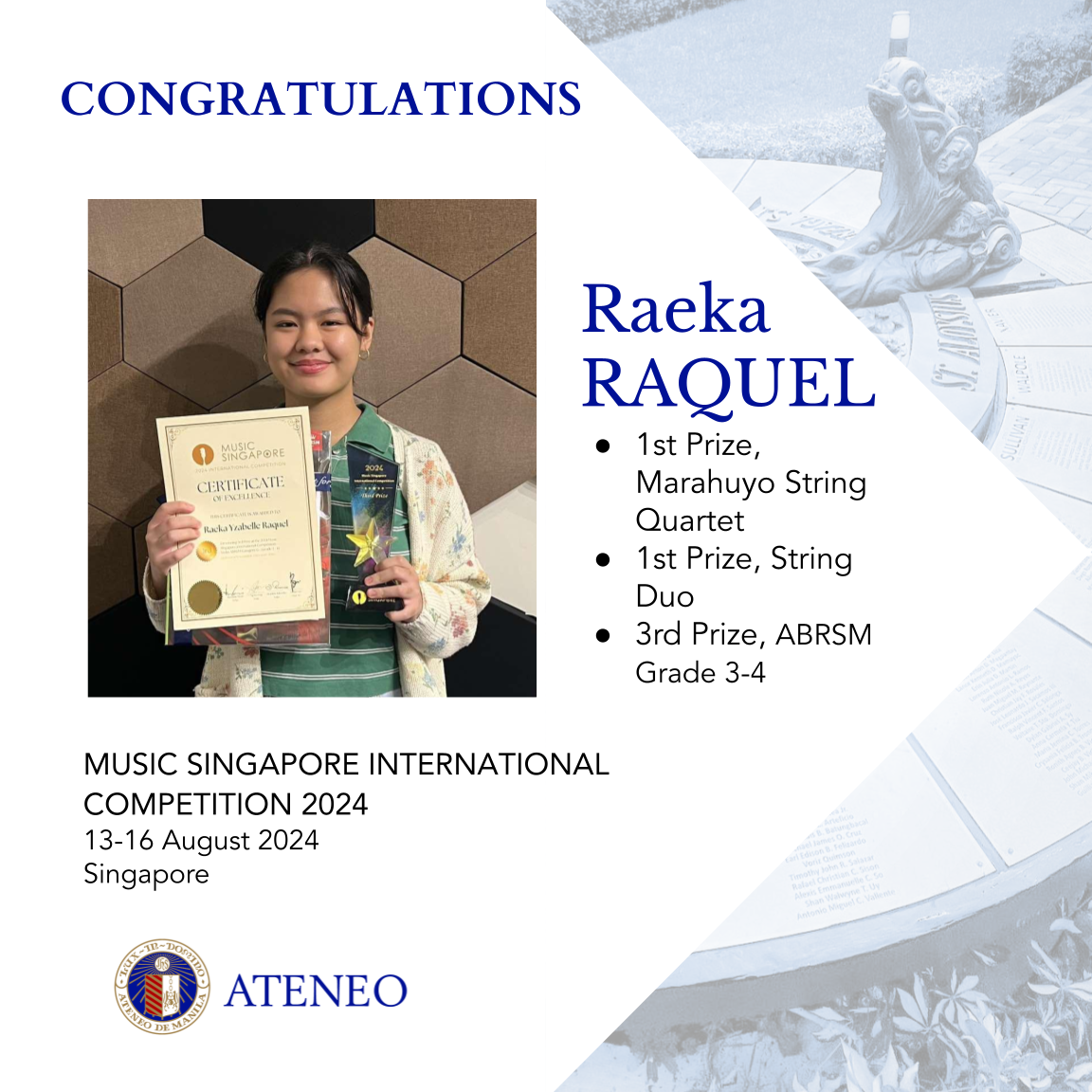 Raeka Raquel is a grade 11 student at ASHS 