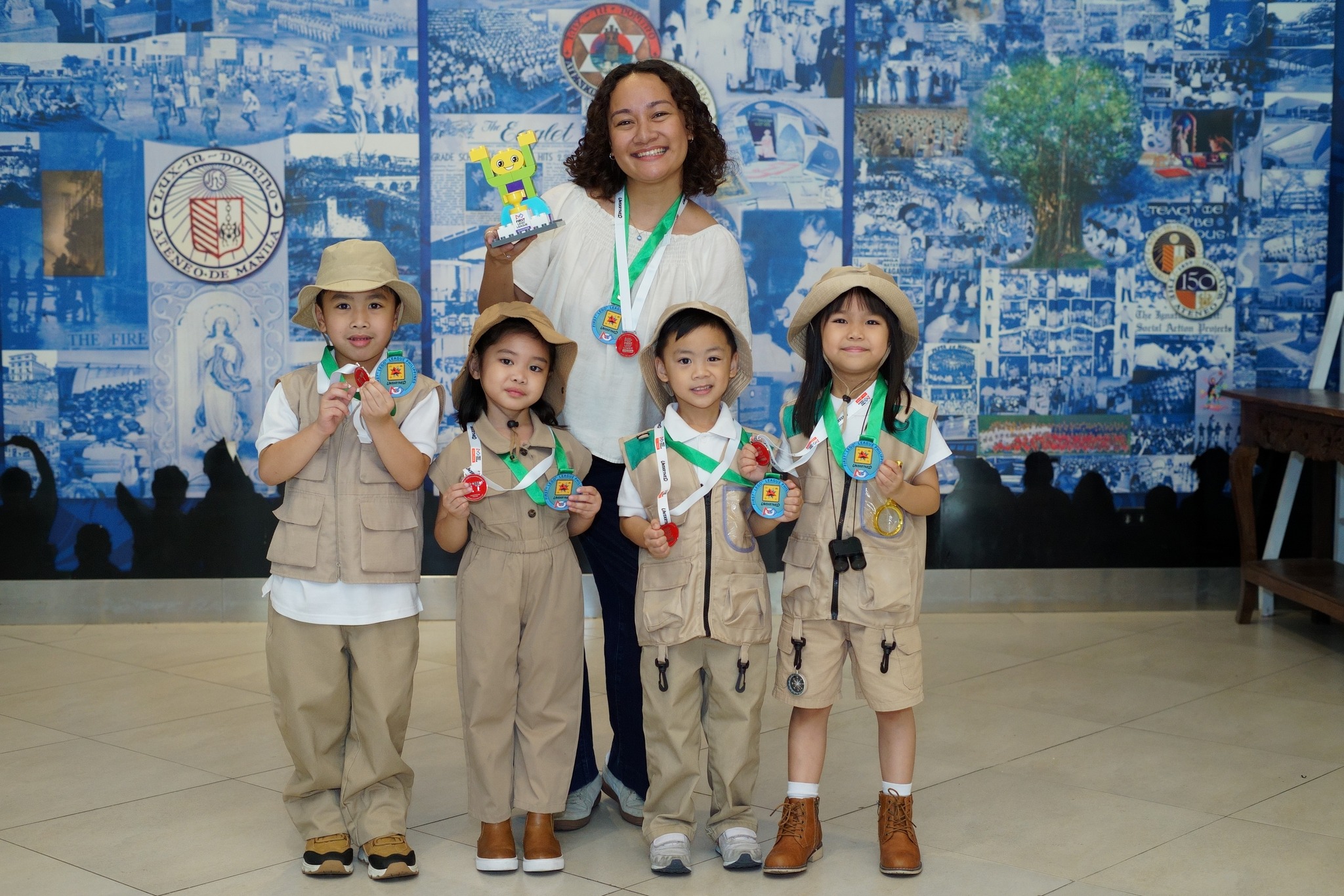 Front row from left: Elijah Marquez-Lim, Livvy Moderes, Santino De Guzman, Ashi Bilog; behind them: Noelle Amor