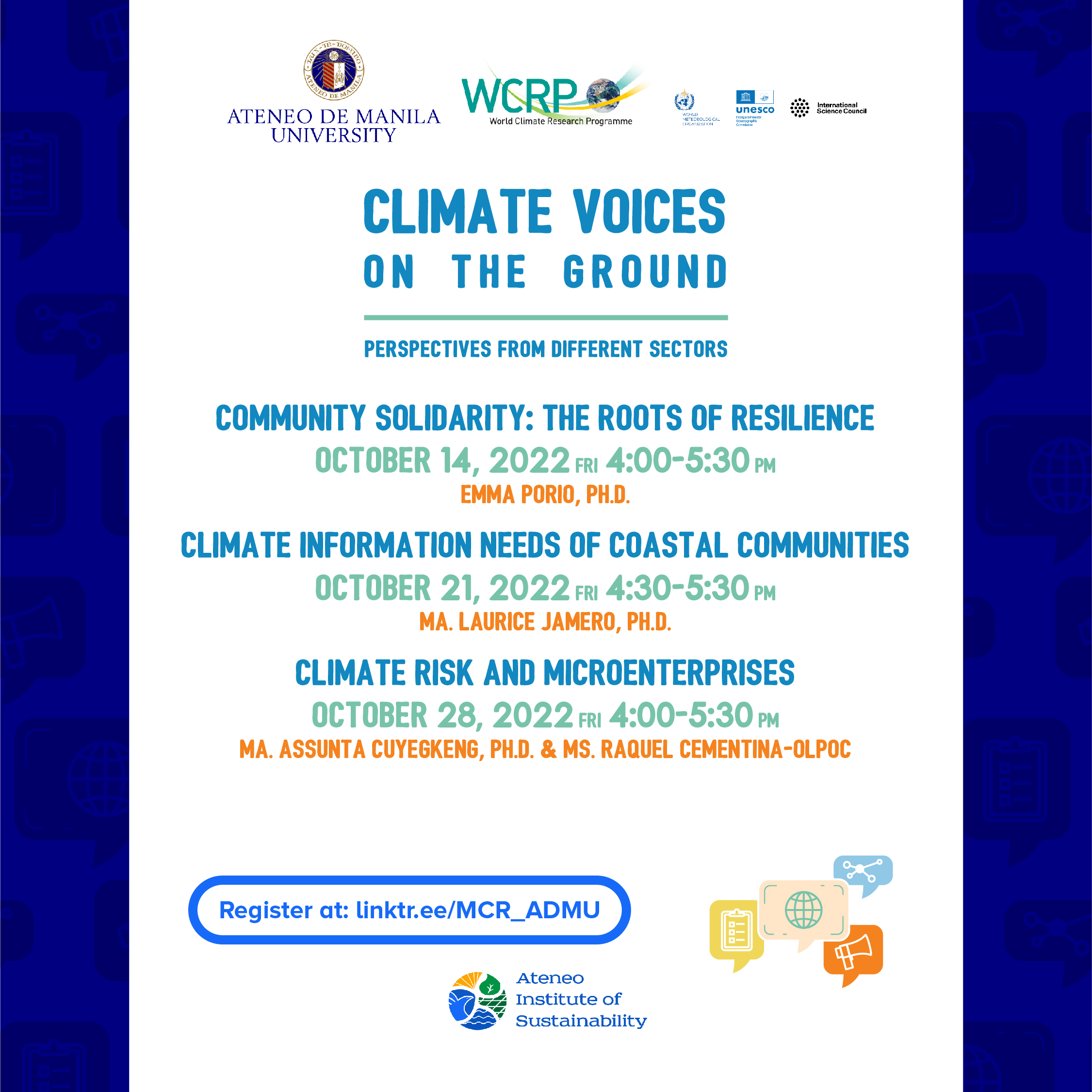 "Climate Voices on the Ground: Perspectives from Different Sectors", a Webinar Series