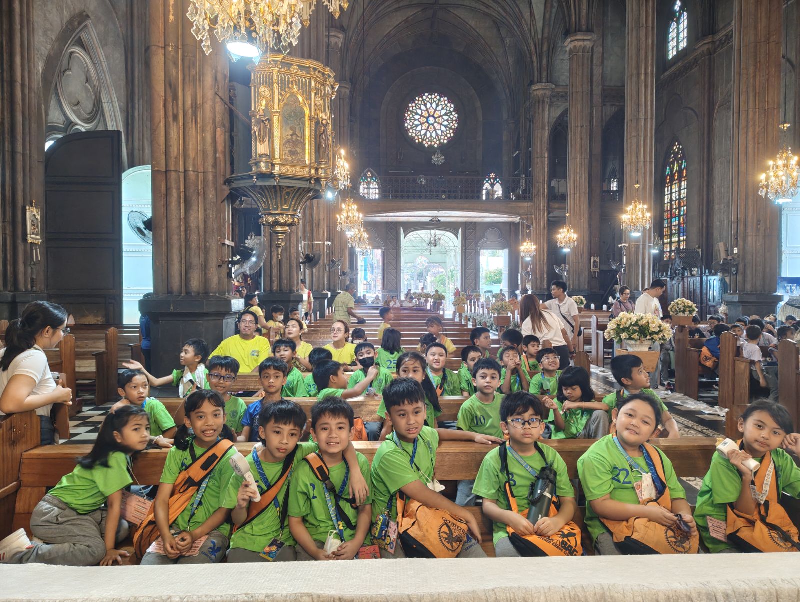 Curious Grade 2 students packed the church, asking a wealth of questions regarding the rich history of San Sebastian Church.