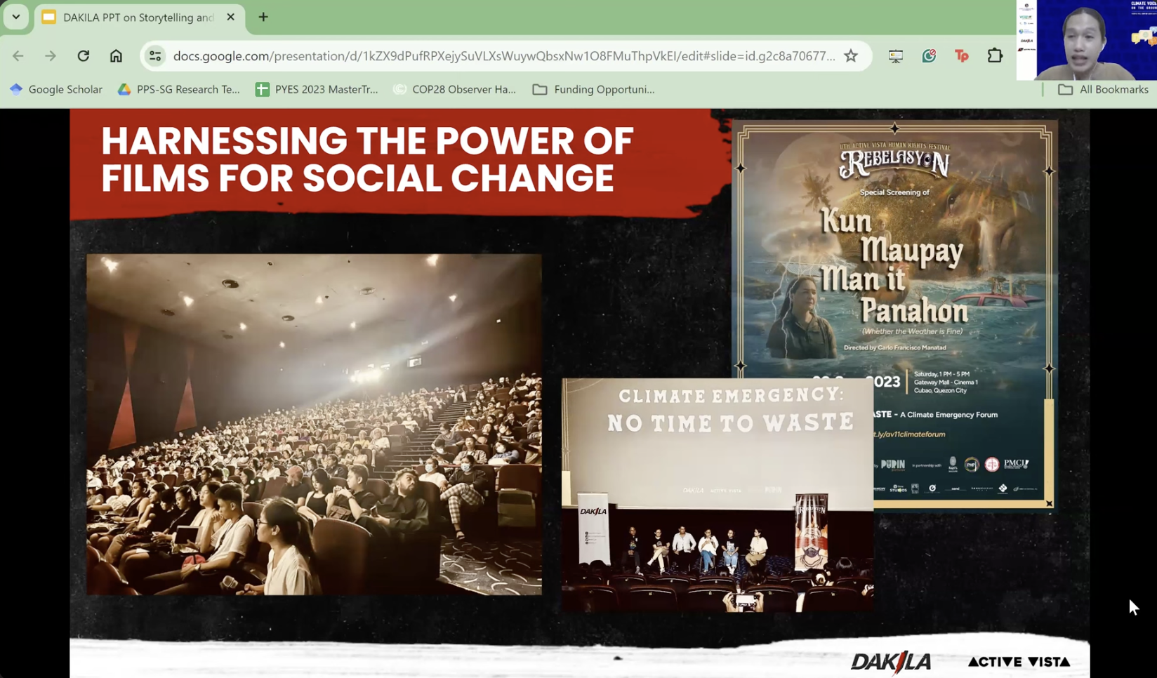 Mr Villalobos speaking about the Power of Films and Storytelling.