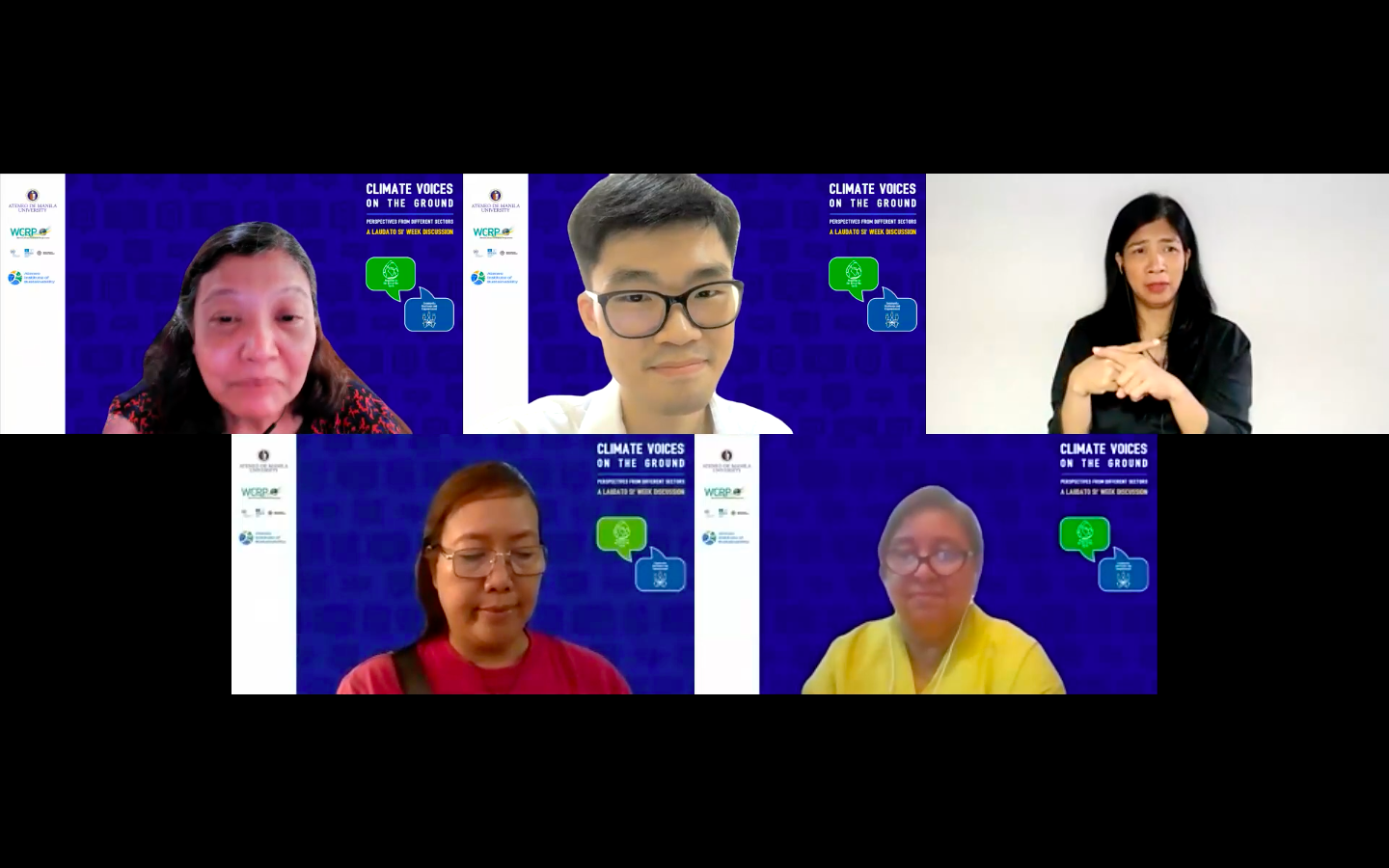 The panel members answering questions from the participants