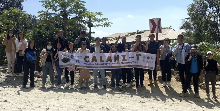 The AIPO SPRINT-STEP and CALAMI-T teams at one of the sites in Baguio where the technology was installed