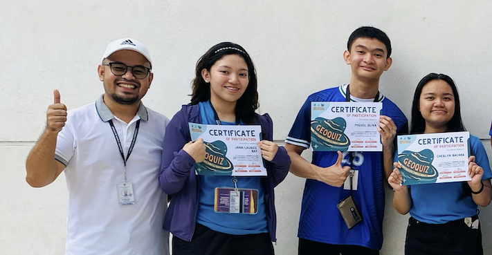 (L-R) Cheo Crisipino, Laurice Bay, Miguel Oliva, and Cherlyn Bacara of Ateneo Team A finished in the top ten  