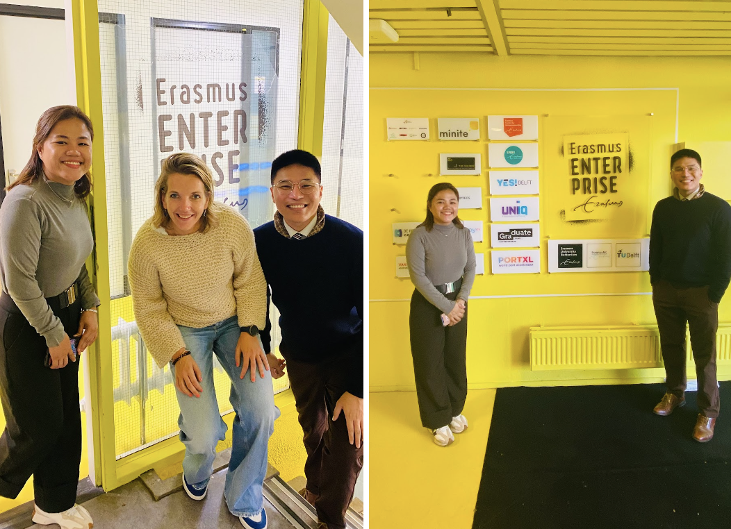 AIPO photo with Head of Business Dev't of Erasmus Enterprise 