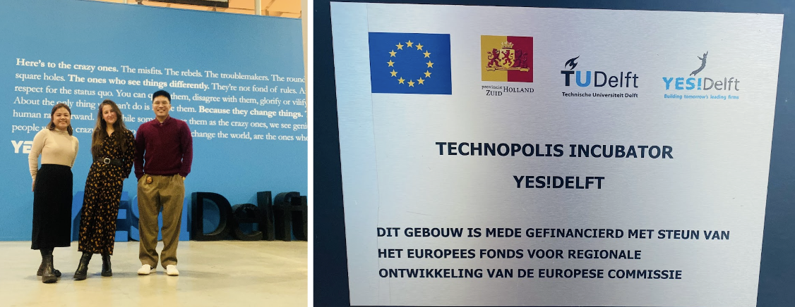 AIPO photo with Radena Tsoneva, Community Manager of Yes! Delft Incubation Center