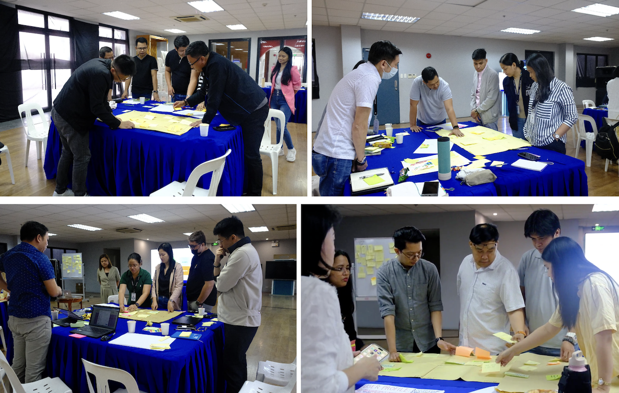 Group brainstorming using post-its