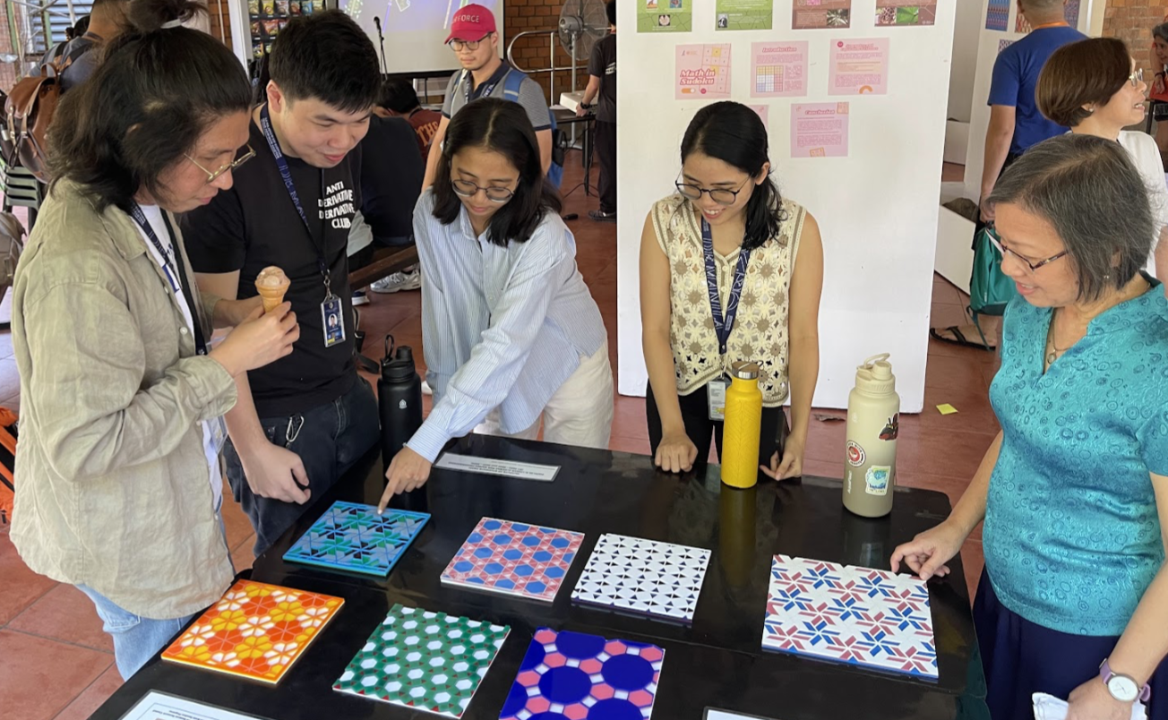 Tiling exhibit enjoyed by both students and professors