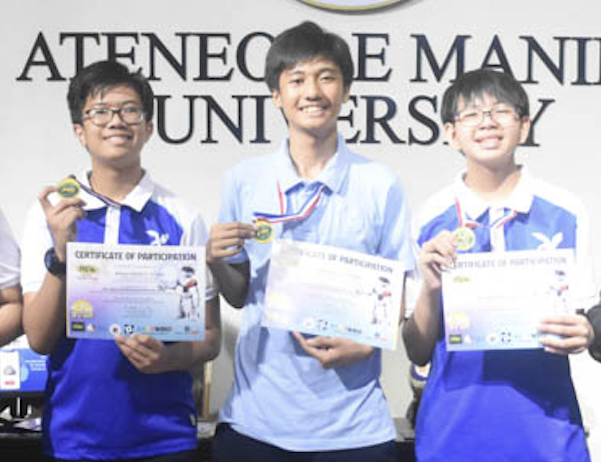 TEAM B (Mindstorms EV3) from left: Matty Trinidad, Nathan Ballatan, Marc Tiongson