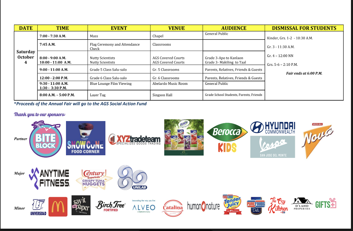 holy guardian angels schedule 2 fiesta 