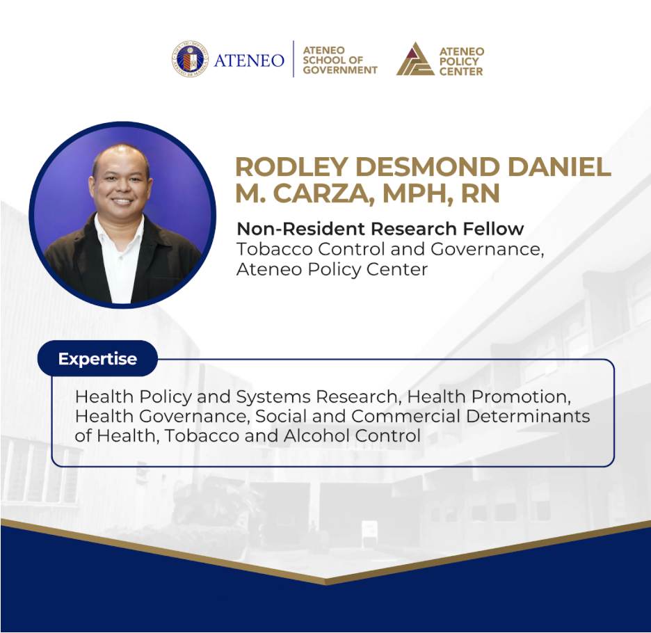 Ateneo Policy Center Welcomes New Non-Resident Research Fellow Under the Tobacco Control & Governance Program