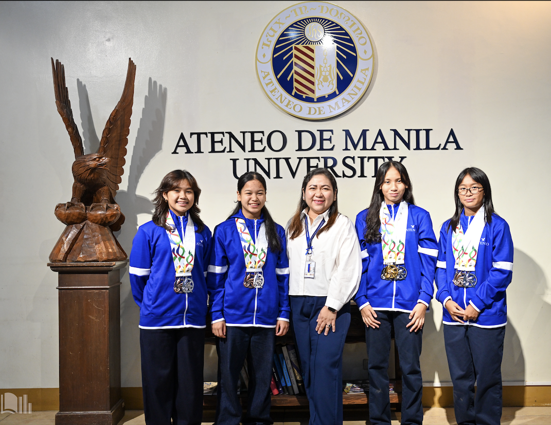 From left: RR Feliciano, Eunice de Guzman, Gen Sanvictores (AJHS Principal), Ally Tondo, Trixie Tabuñar. Not in photo: Julianna Casillan. 