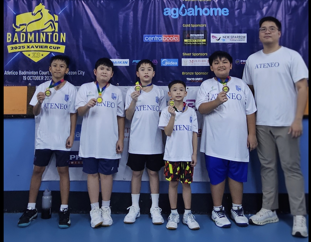 From left: Acz Clutario, Clei Marquez, Noah Callanta, David Callanta, Bruce Santiago, Coach Jake Nieves