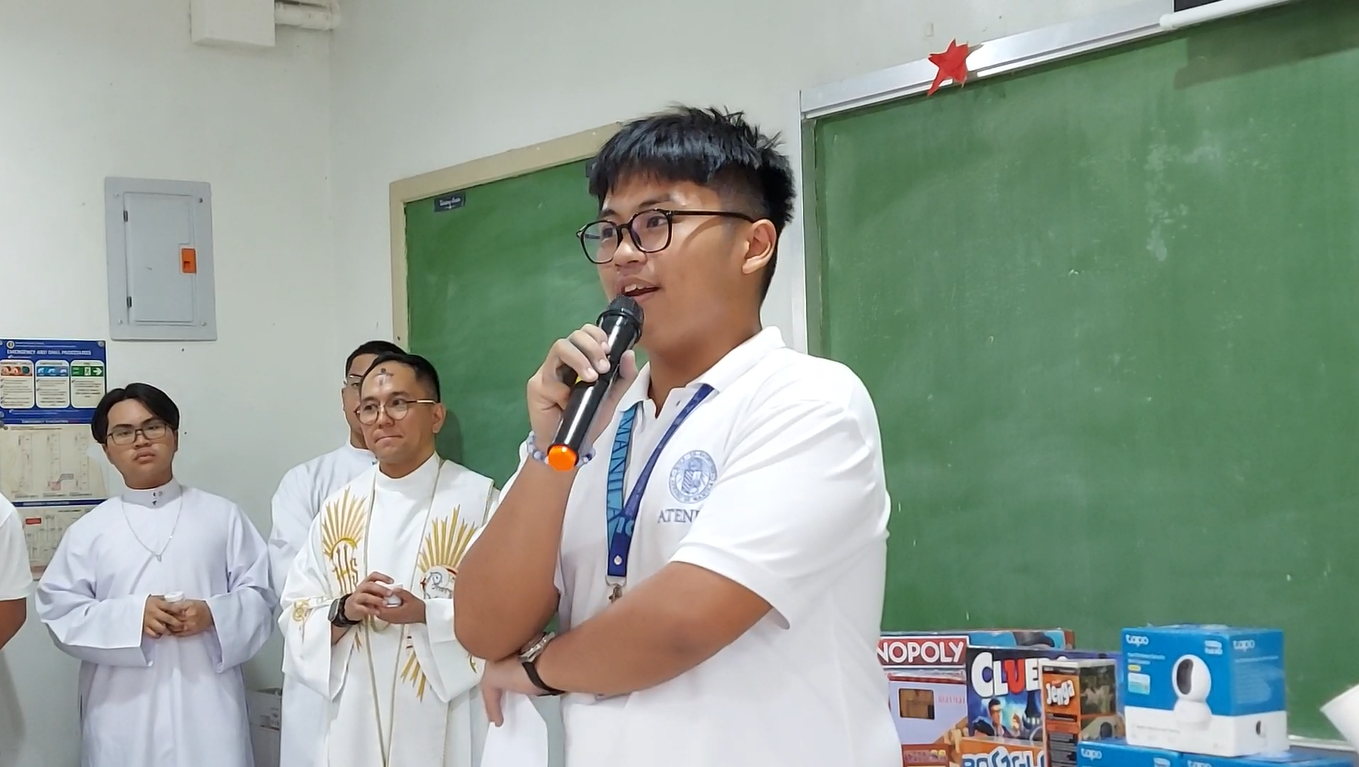 AJHS Sanggu Chair Dax Ventura speaking on behalf of the student body