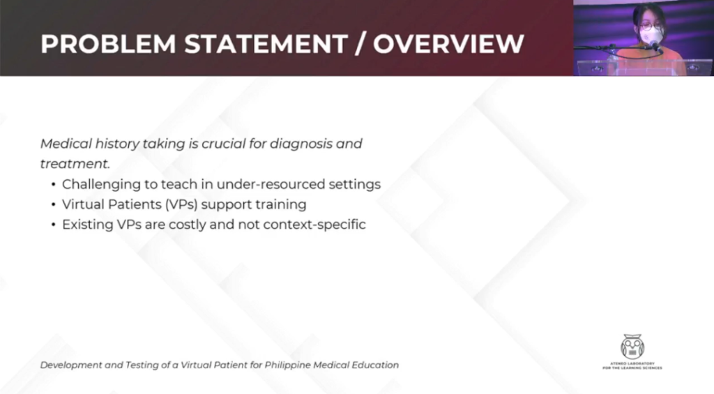 (Screenshot taken from the livestream) Ms. Almira Redoble discusses the background behind the collaborative research.