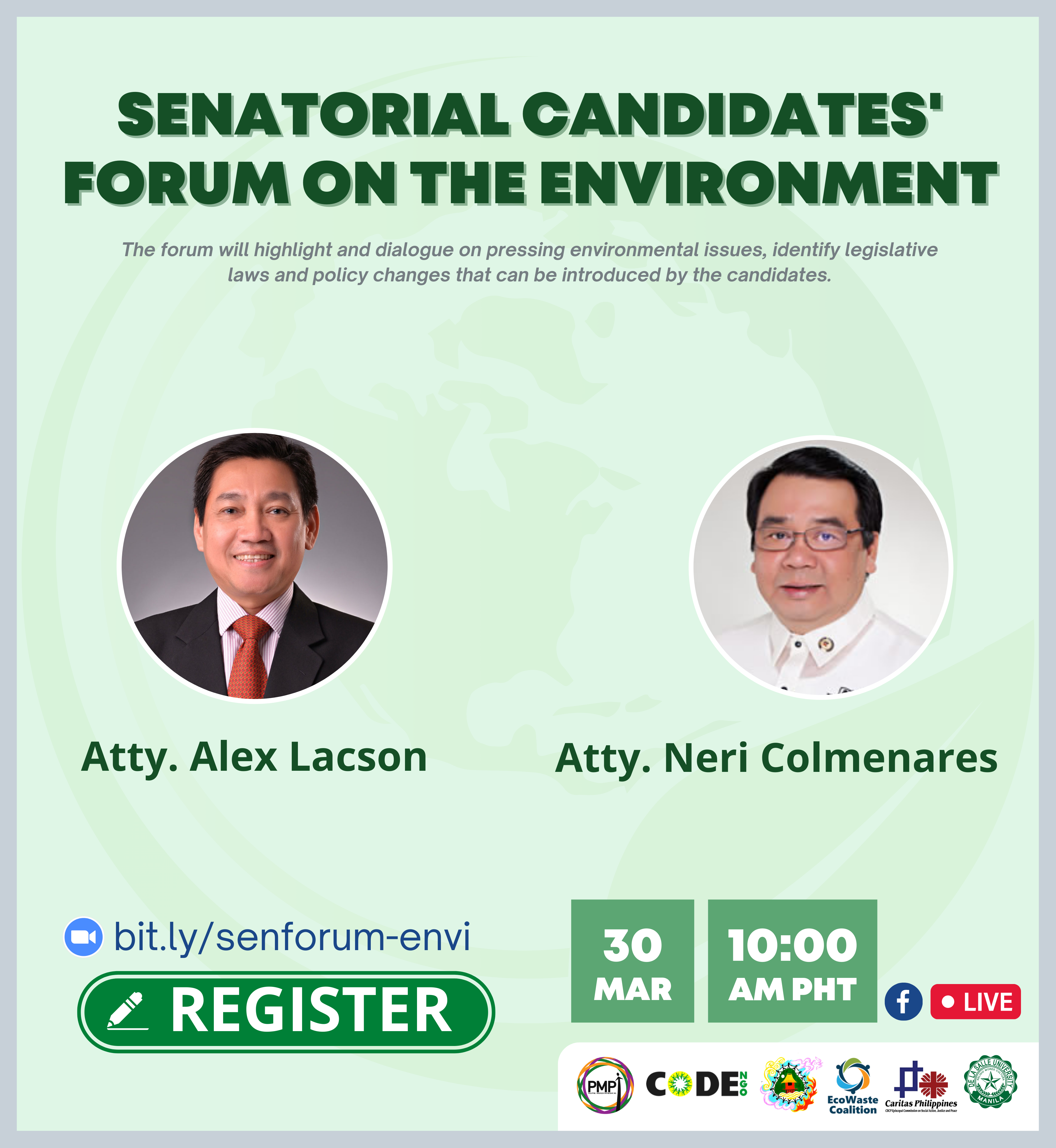 March 30 Forum Senatorial Candidates Speakers