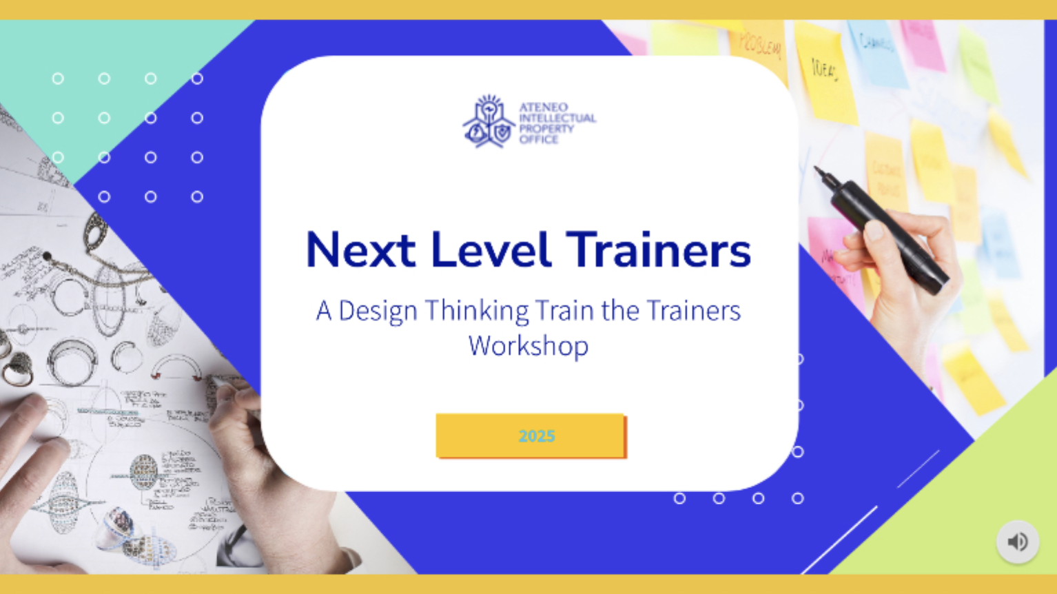 Image: title slide for the Train the Trainers DT Workshop