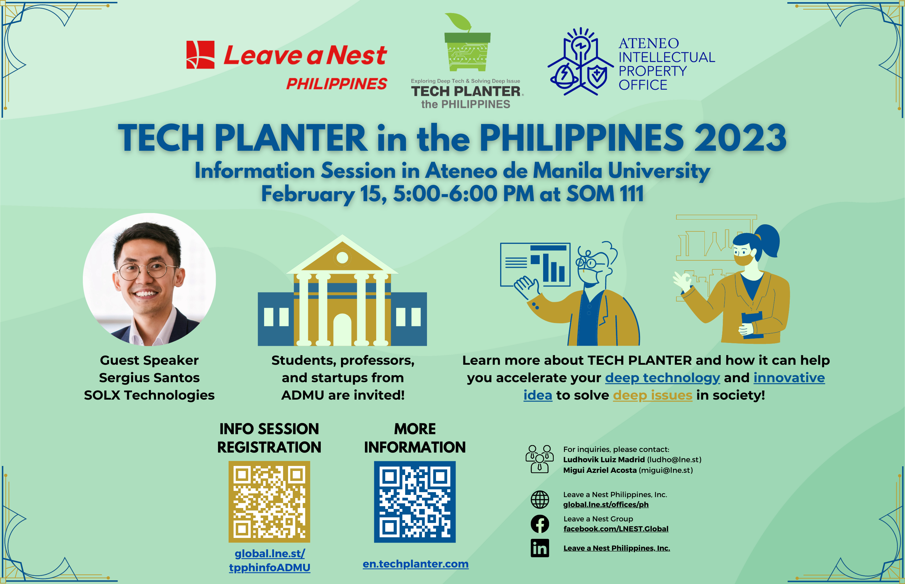 Tech Planter Event Poster with QR codes
