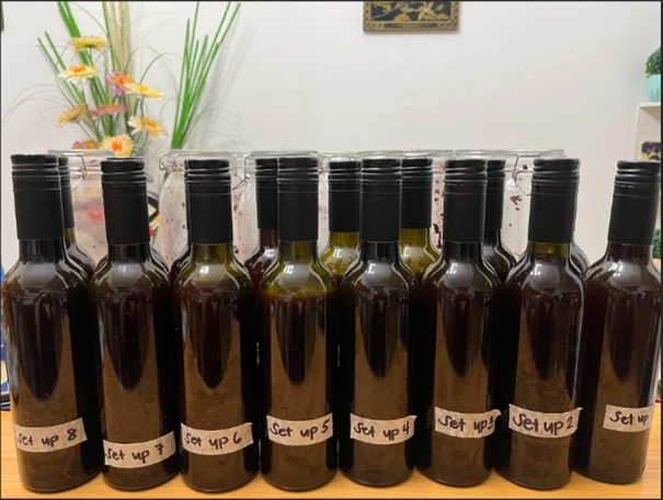 Bottles of tapuy rice wine