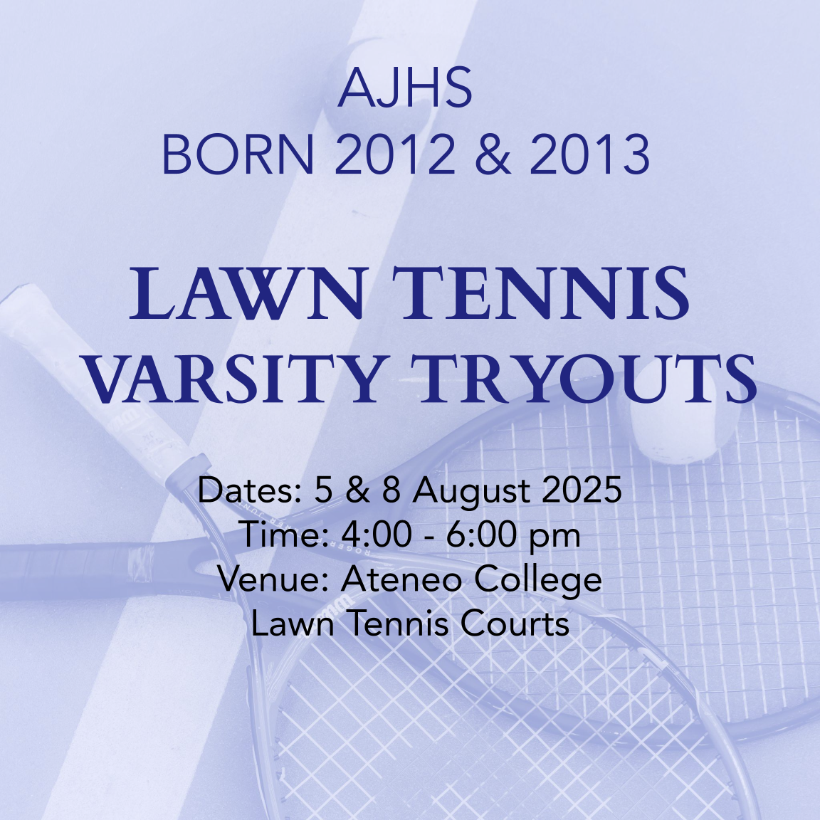 Lawn Tennis tryouts AJHS 2025 