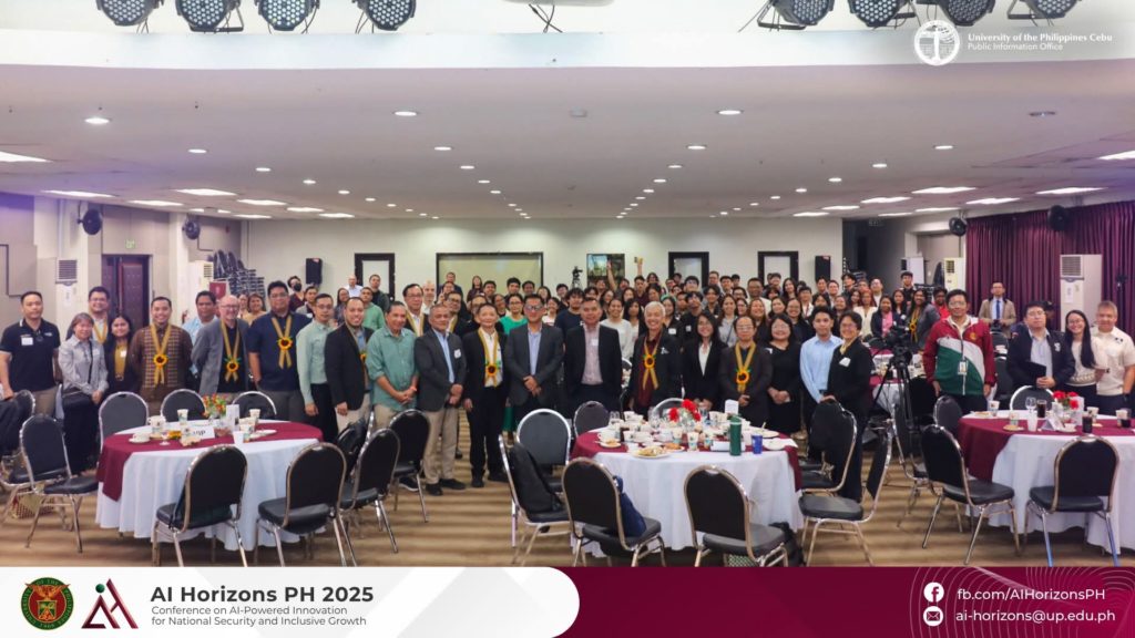 The first day of AI Horizons PH 2025, with the speakers in the front row.