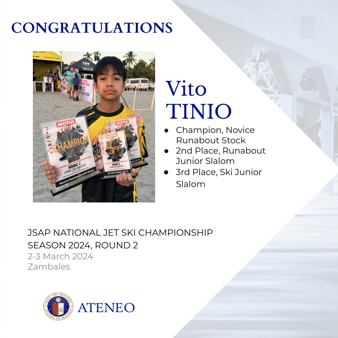2024 Jet Ski national champion Vito Tinio