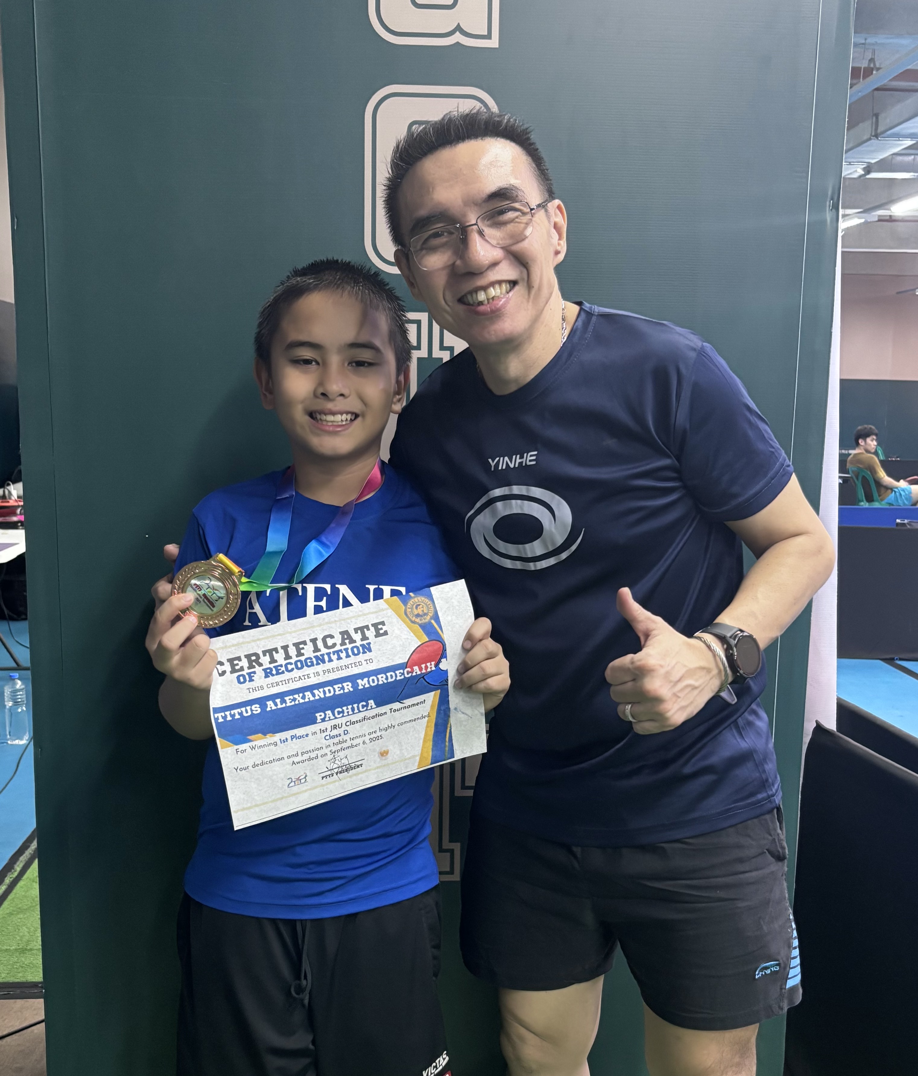 Titus Pachica and Coach Ting Ledesma